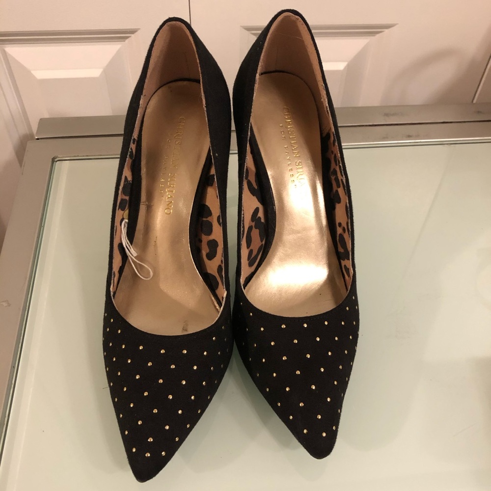 Christian Siriano Black Suède Heels